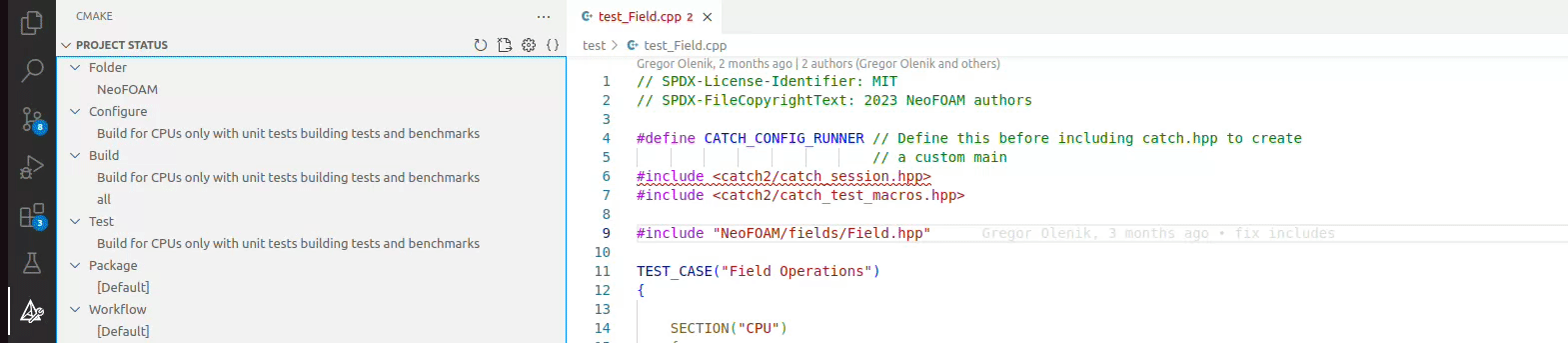 configure the build with cmake presets